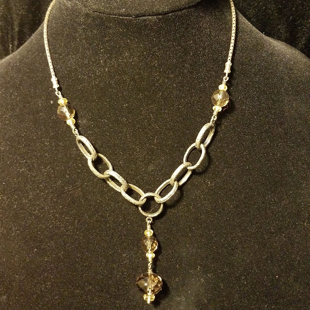 Silpada Smokey Topaz & Oxidized Sterling Necklace